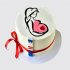 Белый торт сообщение о беременности с красной лентой №114104