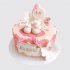 Торт для девочки на выписку из роддома с пинетками и цветком из мастики №114130