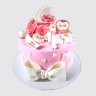 Классический торт на выписку для девочки с ребенком №114159