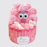 Розовый торт на выписку для девочки с шарами из мастики №114165