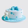 Голубой торт на выписку для мальчика с пряниками №114171