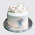 Торт с макарунами и шарами из мастики на крещение мальчика №114225