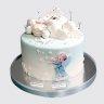 Торт с ангелочком для мальчика на крещение №114226