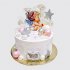 Белый торт таинство крещения для девочки с ангелом в облаках №114228