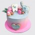Торт для девочки с цветами и сердечком на первый зубик №114249