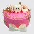Розовый торт на первый зубик с макарунами №114254