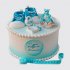 Торт на День Рождения мальчика с пинетками из мастики №114268