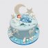 Голубой торт на рождение ребенка с луной и звездами №114269