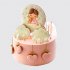 Розовый торт на рождение ребенка с сердечками из пряника №114271