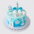 Торт на рождение ребенка с пинетками и бутылочкой №114272