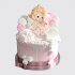 Праздничный торт с ангелом и леденцами на рождение ребенка №114273