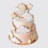 Двухъярусный торт на рождение ребенка с пряниками №114274