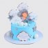 Торт с младенцем на облаках на рождение ребенка №114280