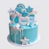 Голубой торт с звездами из пряника на рождение ребенка №114286