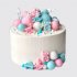 Классический торт на гендер пати с украшениями из мастики №114295