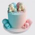 Розово-голубой торт на гендер пати с мишками №114301