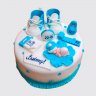 Торт на День Рождение мальчику 1 годик с пинетками №114313