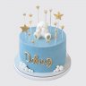 Белый торт для принцессы с короной и сердечками на 1 месяц №114340