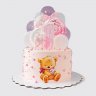 Торт на 1 месяц девочке с клубникой и бабочками №114355