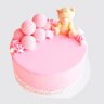 Нежный торт с леденцами и мишуткой на 1 месяц девочке №114356
