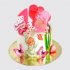 Торт с бабочками и цветком на 1 месяц девочке №114366