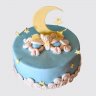 Детский торт с мишками на луне на 1 месяц мальчику №114379
