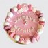 Розовый торт девочке на 2 месяца с макарунами и безе №114388