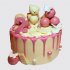 Белый торт с мишкой и шарами из мастики на 2 месяца №114390