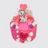 Розовый торт на 2 месяца девочке с леденцами и котиком №114396
