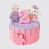 Нежный торт Hell Kitty с цифрой 2 и цветами из пряника №114406