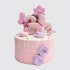Розовый торт с бабочками из пряника на 3 месяца ребенку №114409