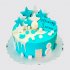 Голубой торт на 3 месяца мальчику со звездами из пряника №114414
