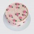 Розовый торт на 6 месяцев с цветами №114506