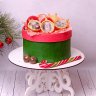 Торт на Новый год с шарами и украшениями №122328