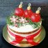 Торт на Новый год с шарами и украшениями №122329