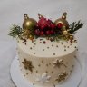 Торт на Новый год с шарами и украшениями №122341