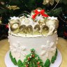 Торт на Новый год с шарами и украшениями №122345
