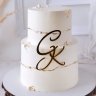 Свадебный торт с инициалами №126634
