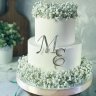 Свадебный торт с инициалами №126642