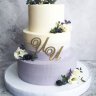 Свадебный торт с инициалами №126649