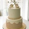 Свадебный торт с кружевами №126735