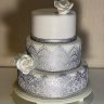 Свадебный торт с кружевами №126738