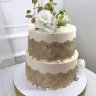 Свадебный торт с кружевами №126739