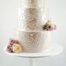 Свадебный торт с кружевами №126750