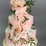 Свадебный торт с живыми цветами №126996