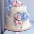 Свадебный торт с живыми цветами №126998