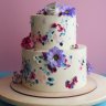 Свадебный торт с живыми цветами №127000