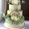 Свадебный торт с живыми цветами №127001