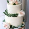 Свадебный торт с живыми цветами №127002