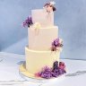 Свадебный торт с живыми цветами №127002